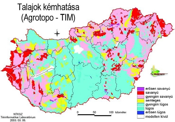 Országos talaj kémhatás, PH érték talaj